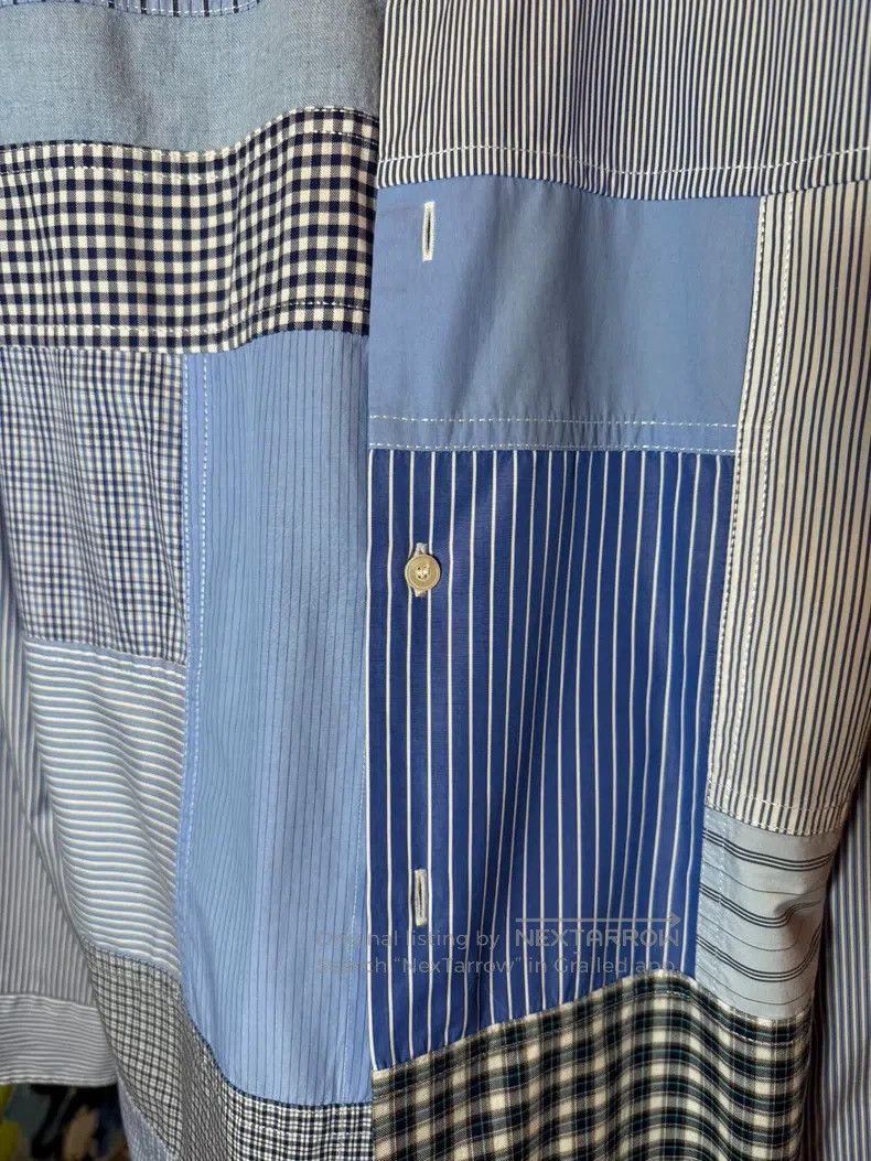 Junya Watanabe Junya Watanabe Men's Striped Patchwork Design Shirt Size US XS / EU 42 / 0 - 4 Thumbnail