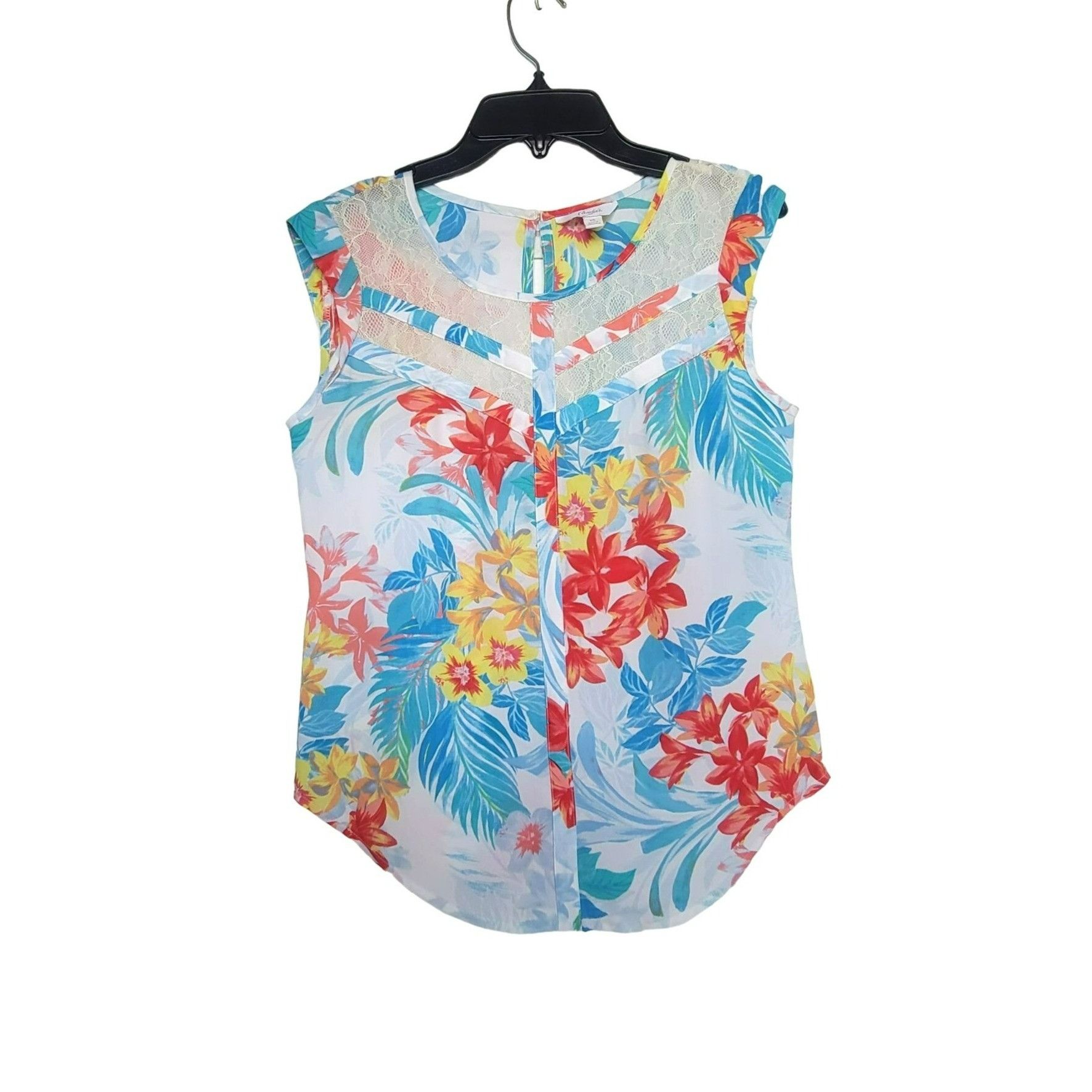 Other ✨Candies Sz XS Women's Blouse Top Floral Tropical Embroidere Size XS / US 0-2 / IT 36-38 - 1 Thumbnail