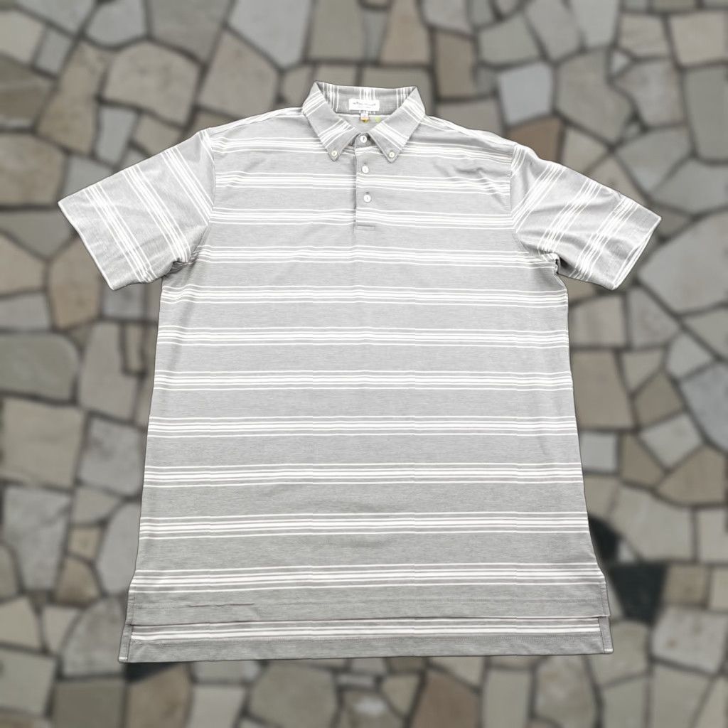 Peter Millar Peter Millar Polo Shirt Mens L Gray Striped Summer Comfort Newport Beach Size US L / EU 52-54 / 3 - 1 Thumbnail