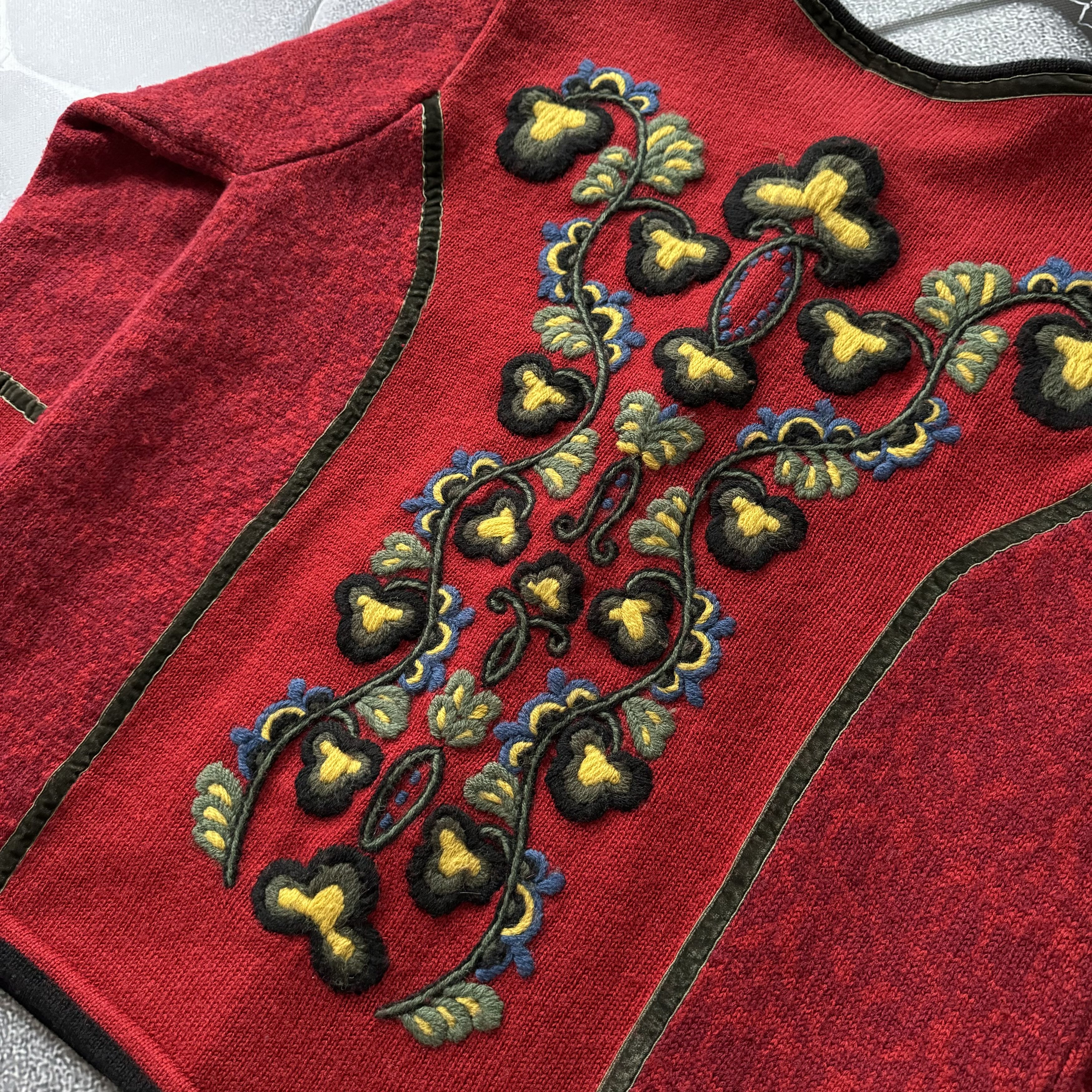 Handmade × Vintage VRIKKE VINTAGE 90S KNITTED NORWAY STYLE WOOL SWEATER Size US M / EU 48-50 / 2 - 7 Thumbnail