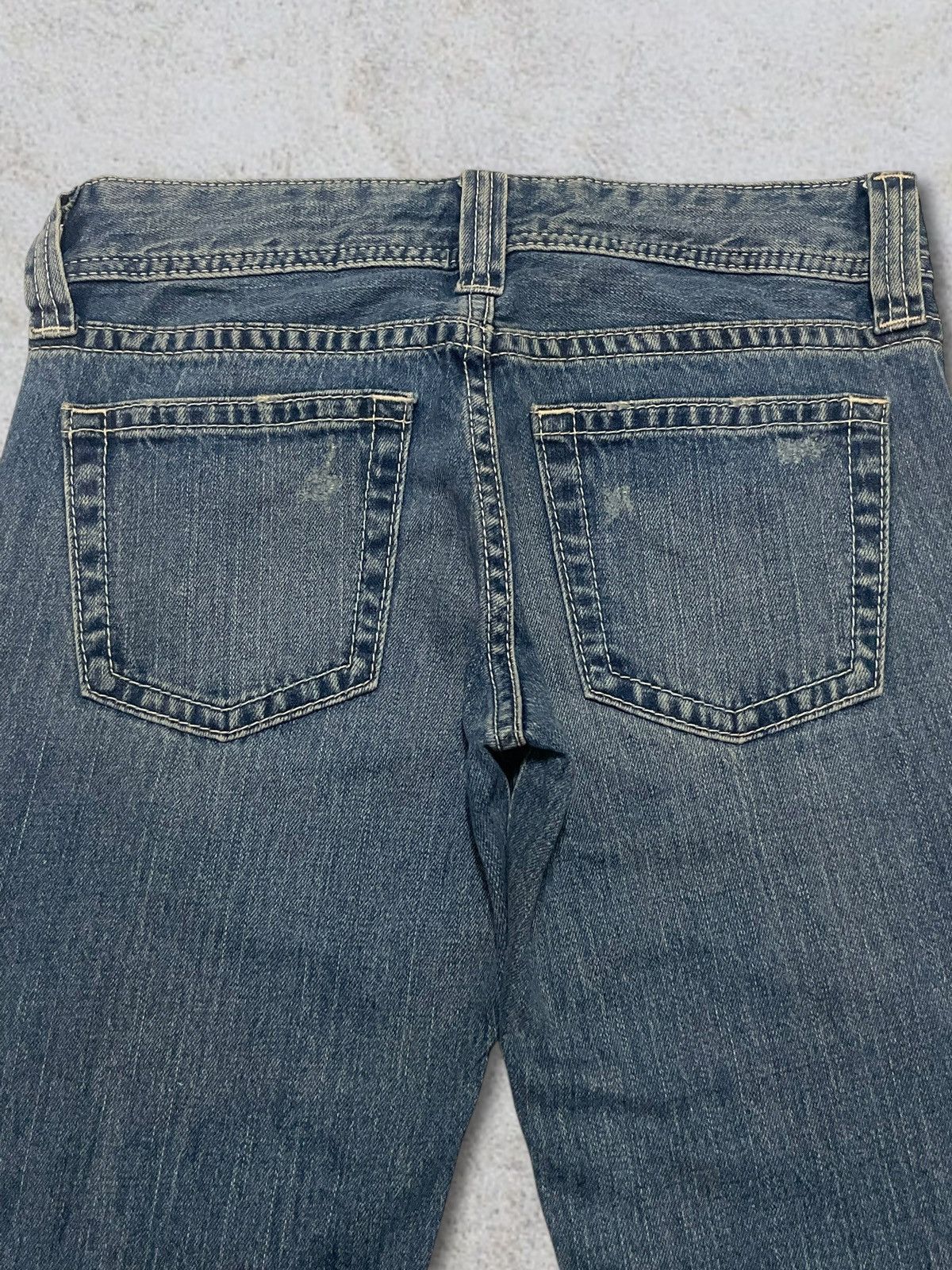Marni × Uniqlo Vintage Y2k Uniqlo Blue Wash Women Ripped Flared Jeans Size 29" - 10 Thumbnail