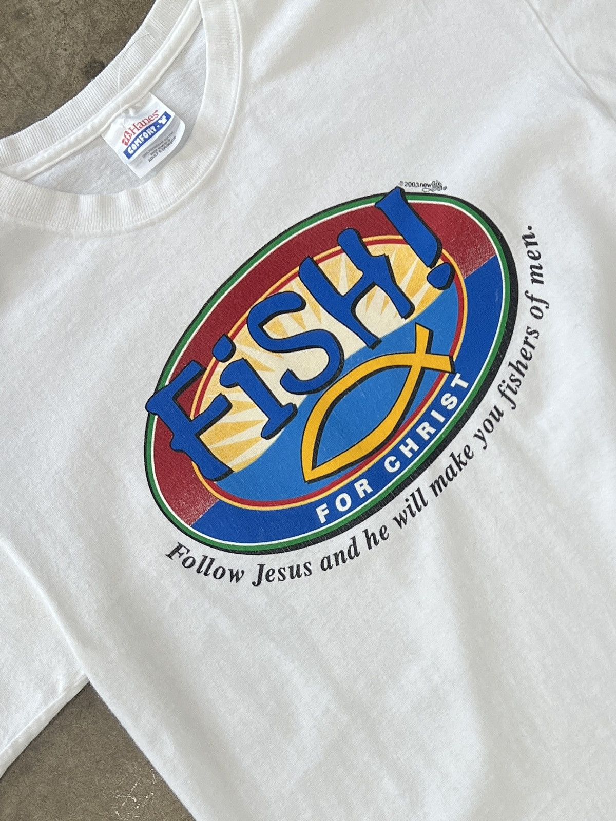 Vintage Vintage 2003 Y2K Fish for Christ Jesus Religious Tee Small Size US S / EU 44-46 / 1 - 1 Thumbnail