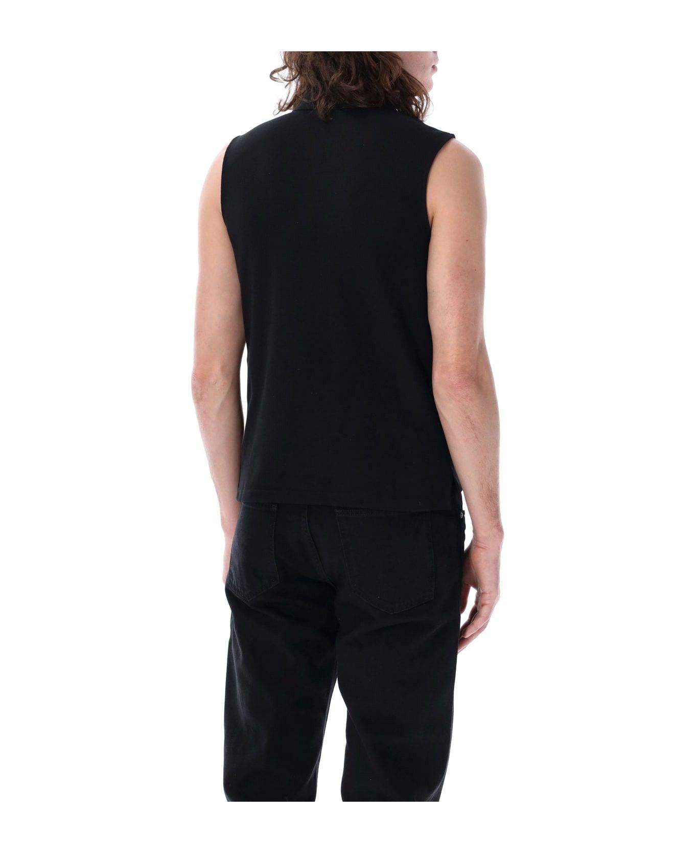 Saint Laurent Paris o1s1wg110325 775377 Cassandre Polo Tank Top Piqué in Black Size US L / EU 52-54 / 3 - 4 Thumbnail