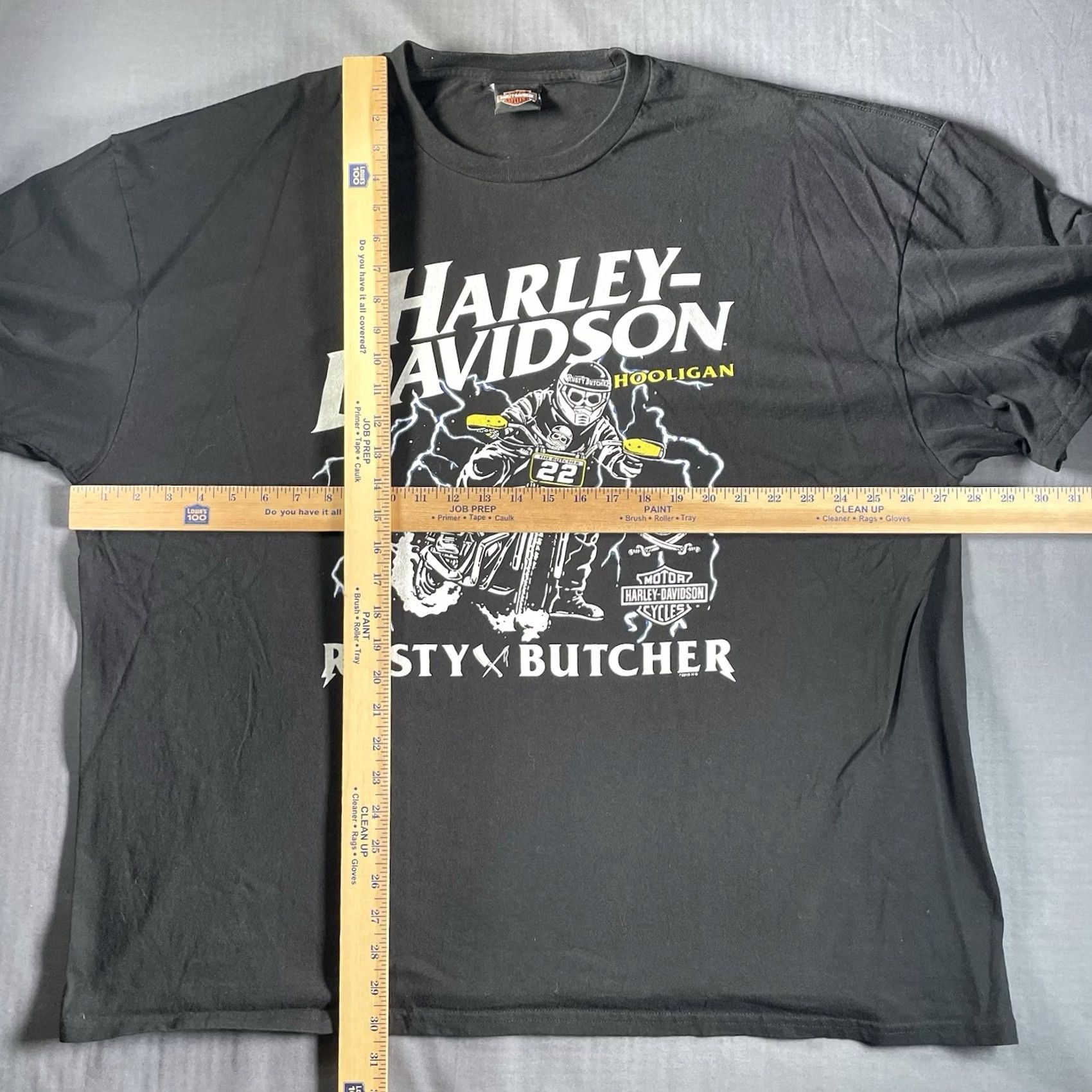 Harley Davidson Harley-Davidson Shirt Mens 3XL Black T-Shirt Rusty Butcher Hooligan Racing Skeleton Motorcross Mens Size US XXL / EU 58 / 5 - 3 Thumbnail