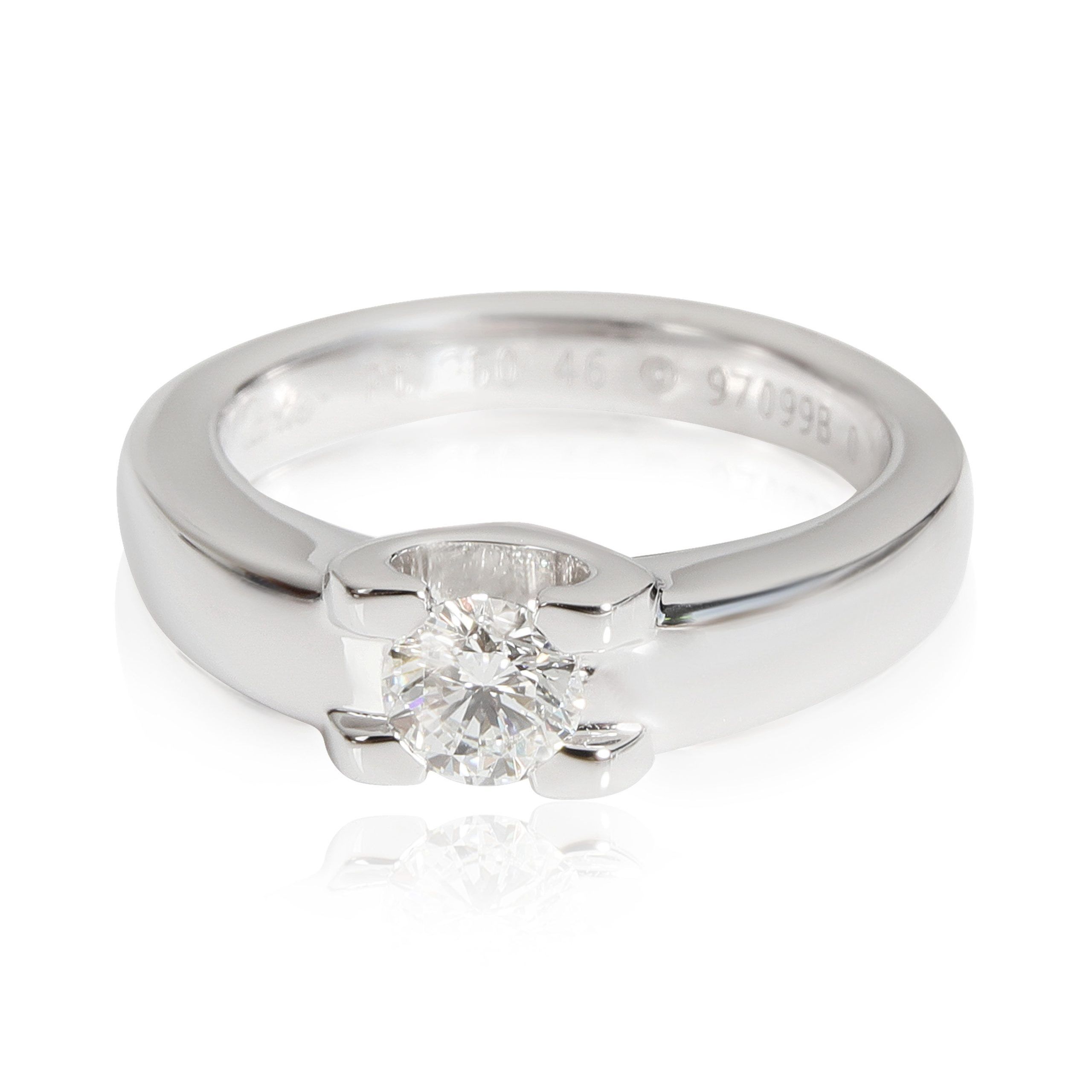 image of Cartier Love And Symbols Diamond Engagement Ring In Platinum F Vvs2 0.3 in Silver, Women's