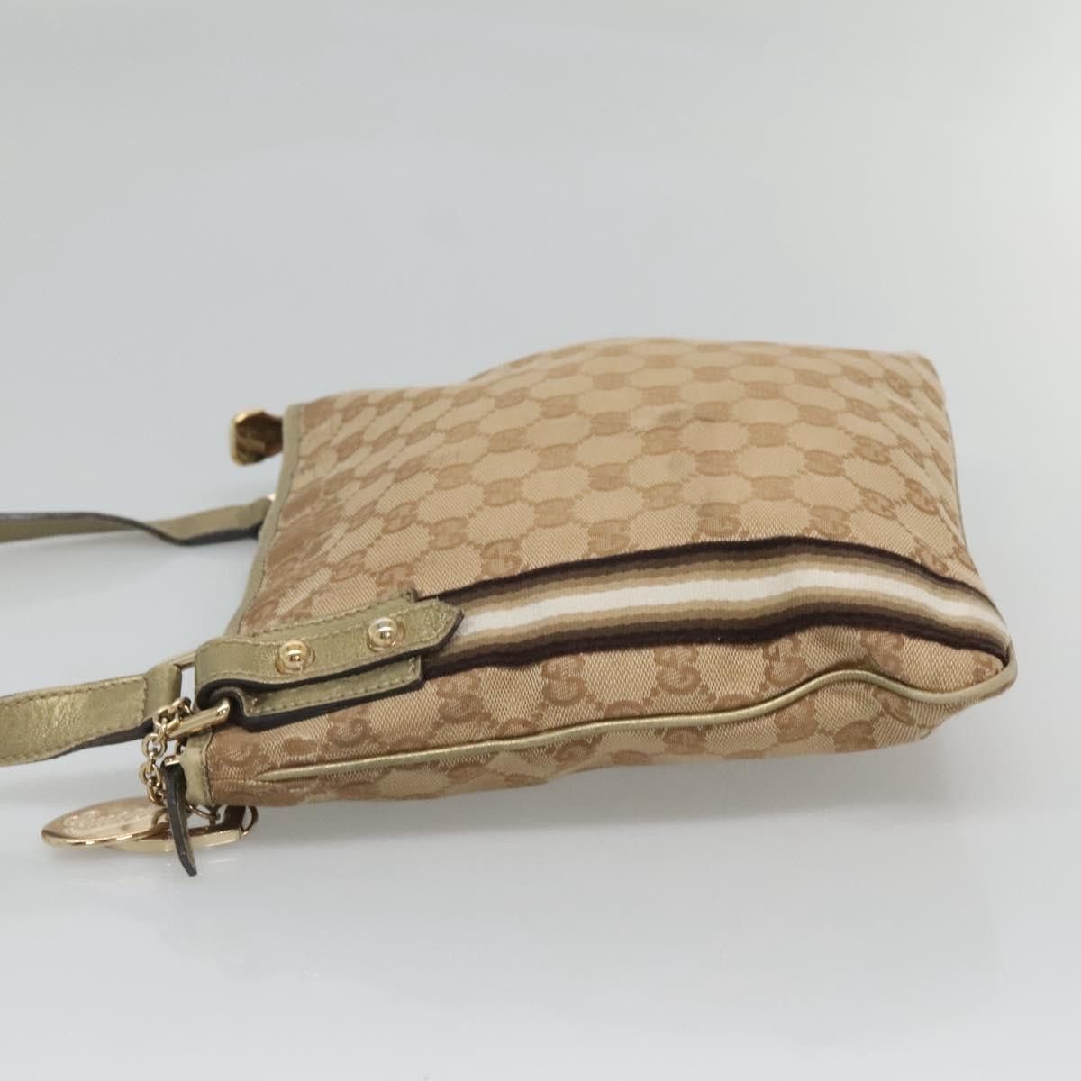 Gucci GUCCI GG Canvas Sherry Line Shoulder Bag Beige Black Size ONE SIZE - 5 Thumbnail