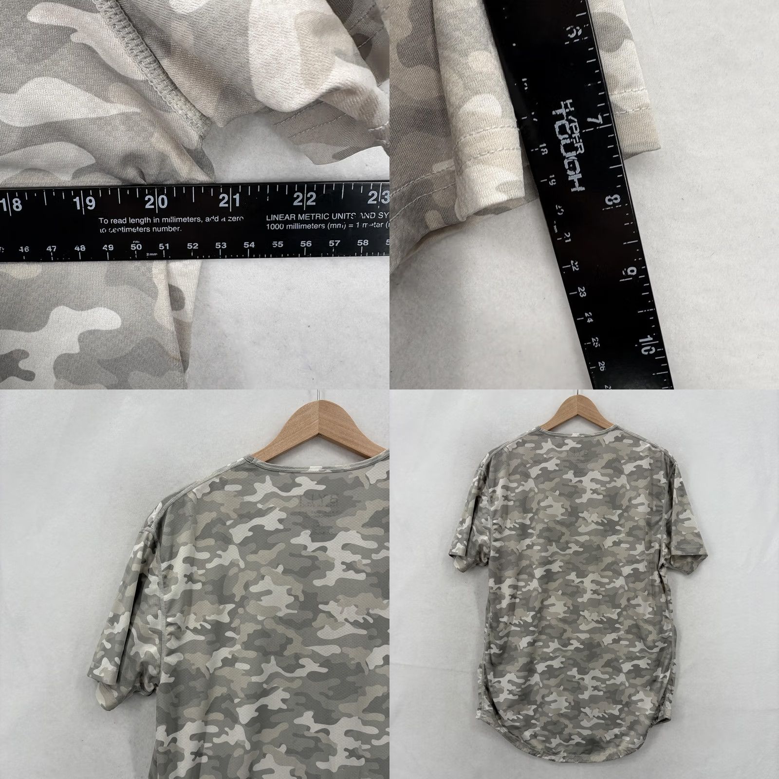 Vintage BYLT Drop-Cut S/S Performance Shirt Mens M Gray Camouflage Athletic Gym Training Size US M / EU 48-50 / 2 - 8 Thumbnail
