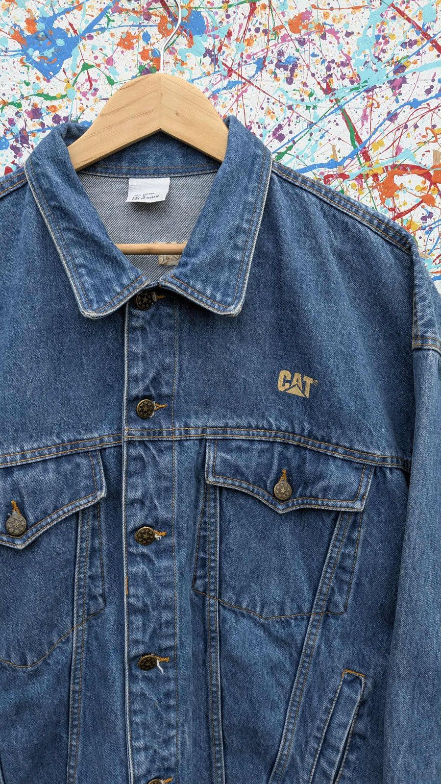 Caterpillar Vintage cat denim jacket caterpillar equipment 90s Large Size US L / EU 52-54 / 3 - 5 Thumbnail