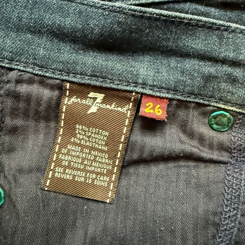 7 For All Mankind 7 For All Mankind Black Straight Leg Jeans Size 26" / US 2 / IT 38 - 3 Thumbnail