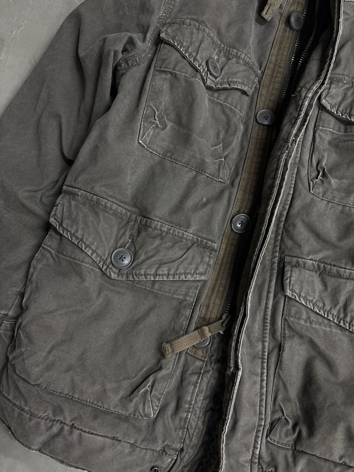 14th Addiction 💥MILITARY PARKA SHERPA LINEN HOODIE JACKET Size US S / EU 44-46 / 1 - 5 Thumbnail