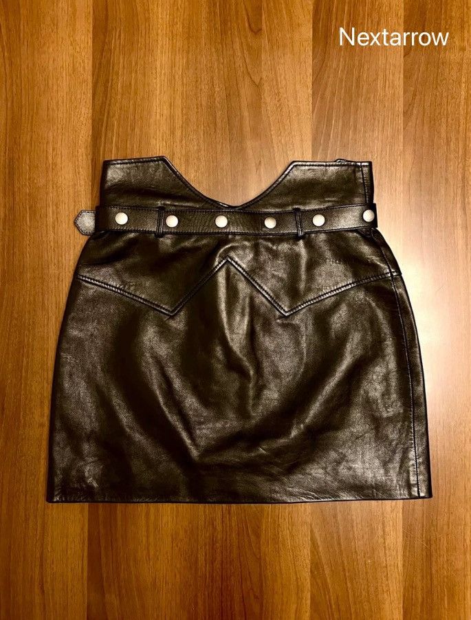 Saint Laurent Paris × Yves Saint Laurent Saint Laurent 19ss Skirt Leather Skirt2410-Nextarrow Size S / US 4 / IT 40 - 2 Thumbnail