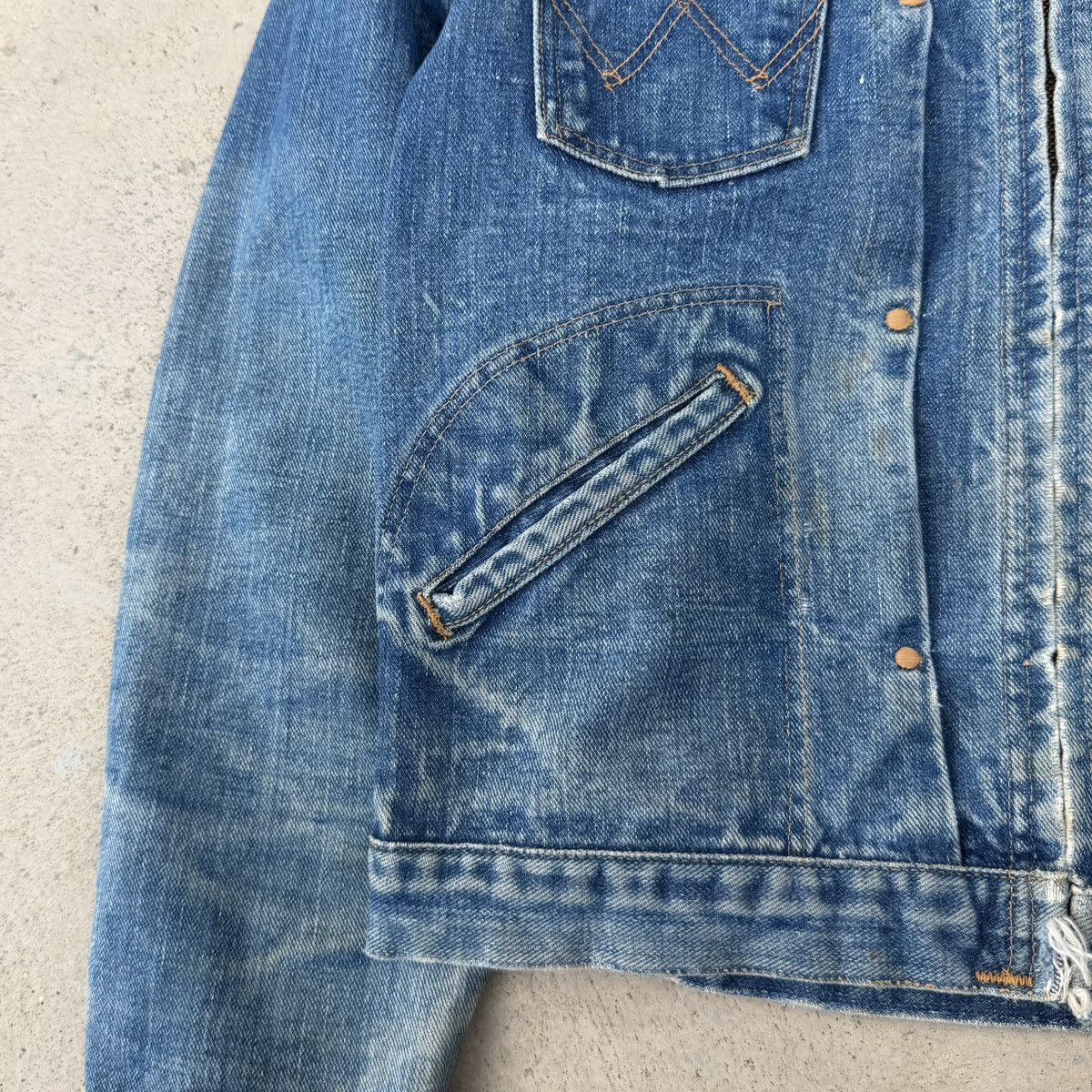 Wrangler 🔥Rare 60s Wrangler Zip Denim Jacket Talon Conmatic USA Size US XS / EU 42 / 0 - 7 Thumbnail