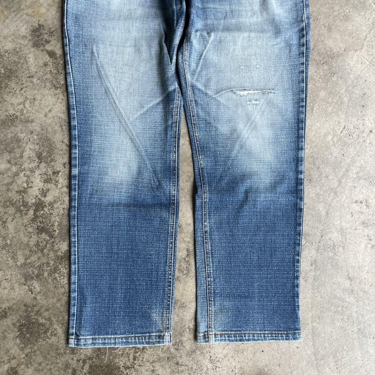 Japanese Brand 🔥🇯🇵Vintage Barcedos Stoned Washed Ripped Distress Denim Jeans Size US 35 - 3 Thumbnail