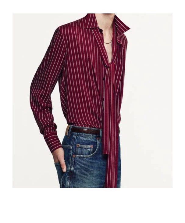 Saint Laurent Paris Saint laurent paris 25 SS red striped bow tie 2506-Nextarro Size ONE SIZE - 4 Thumbnail