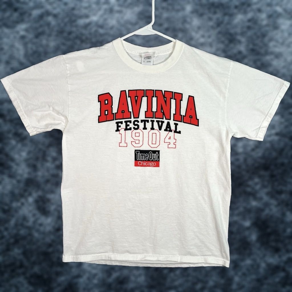 Fruit Of The Loom VINTAGE Bavinia Festival Time Out Chicago T Shirt Adult Large White Mens Size US L / EU 52-54 / 3 - 1 Thumbnail