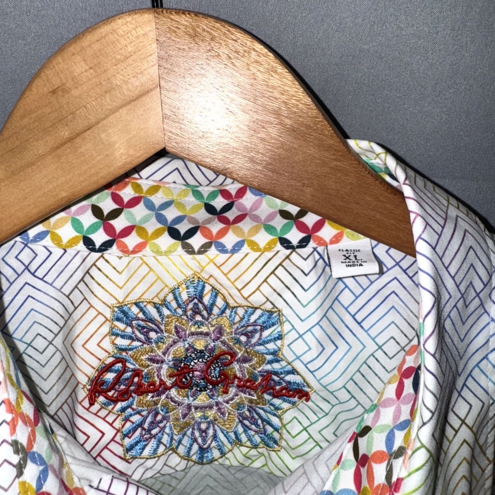 Robert Graham Robert Graham Shirt Mens XL Multicolor Geometric Pattern Button Up Long Sleeve Size US XL / EU 56 / 4 - 4 Thumbnail
