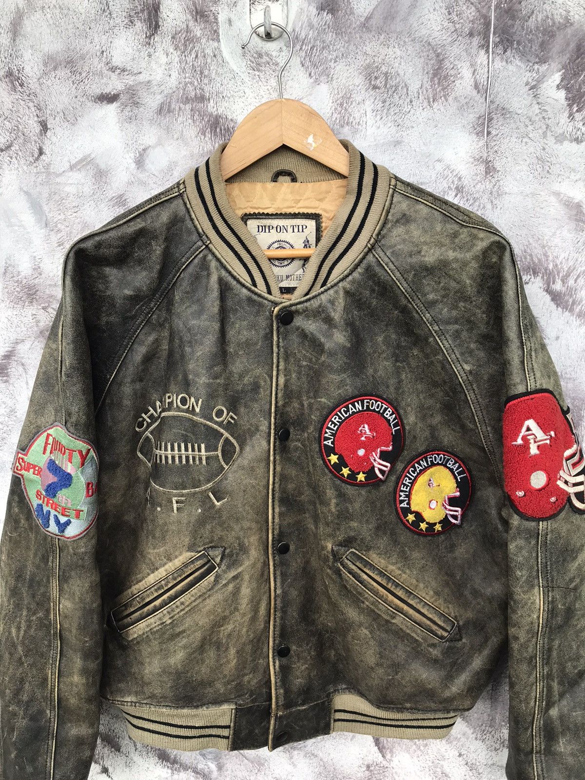 Other Vintage 90s champion of A.F.L football leather jacket Size US L / EU 52-54 / 3 - 6 Thumbnail