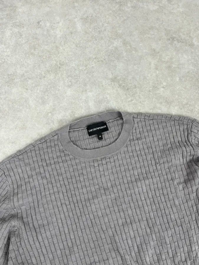 Emporio Armani AW2021 Emporio Armani Grey Woven Wool Sweater Size US M / EU 48-50 / 2 - 5 Thumbnail