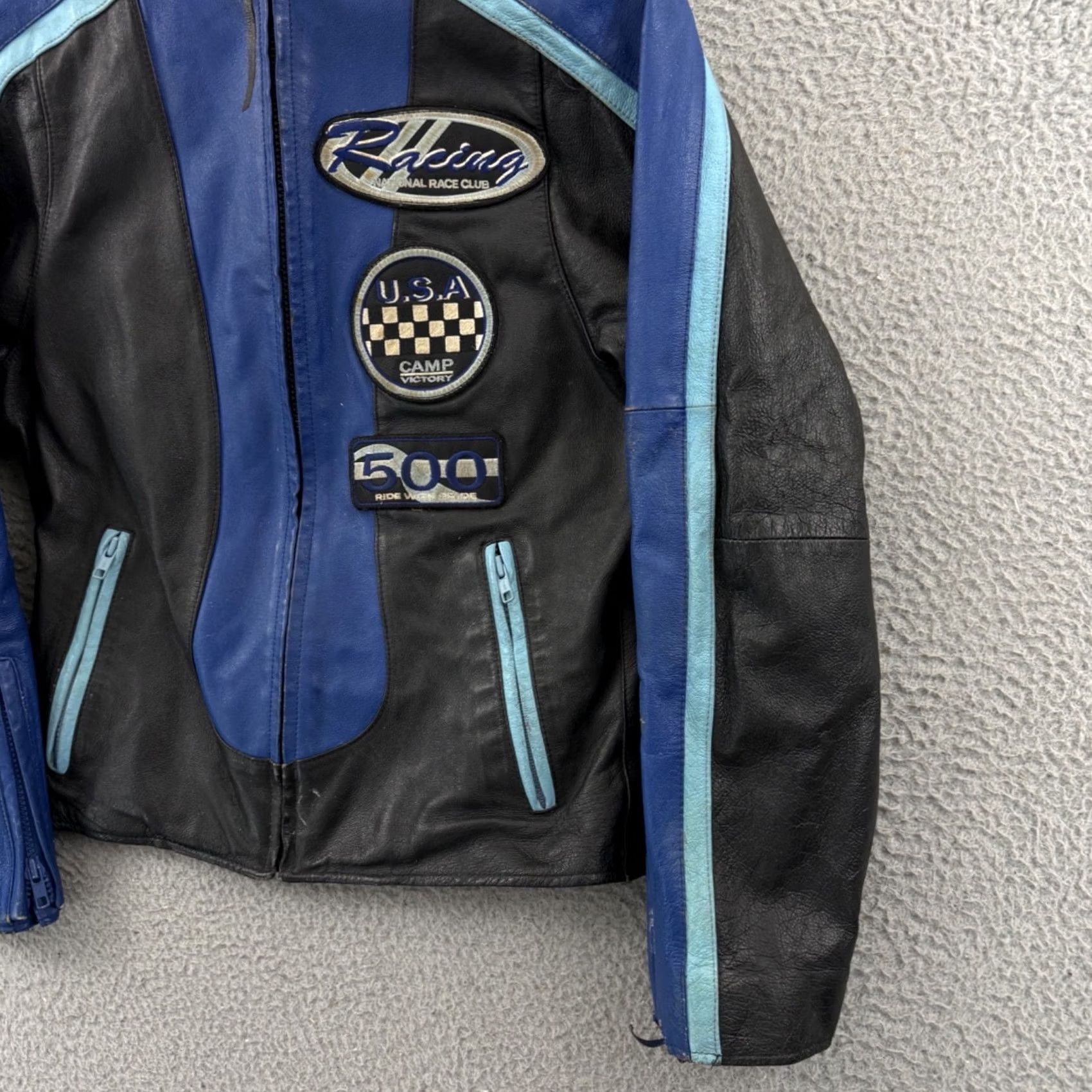 Vintage VINTAGE Vanson Leather Jacket Womens Small Black 90s Patch Biker Racing Motocycle Shirt/Motorcycle Jacket Womens Size S / US 4 / IT 40 - 5 Thumbnail