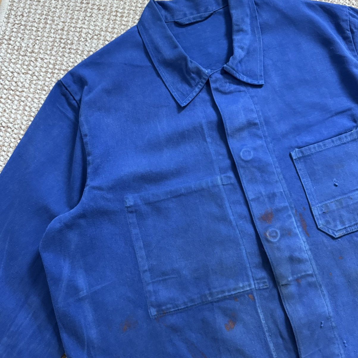 French Vintage Distressed Painted Works Jacket in Blue, Men's (Size Xl) — image 4 of 6