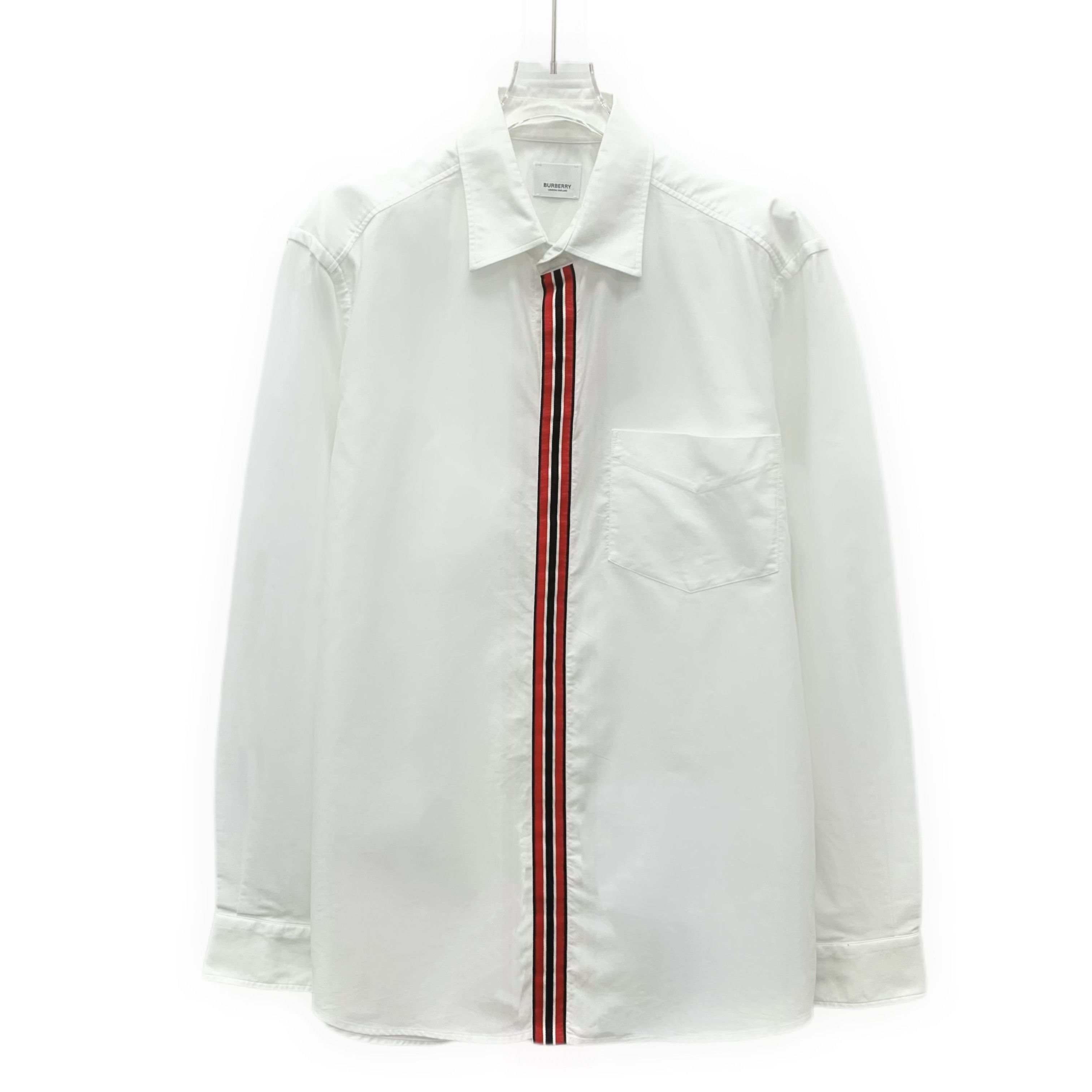 Burberry Burberry Striped Cotton Shirt White (M) Size US M / EU 48-50 / 2 - 1 Thumbnail