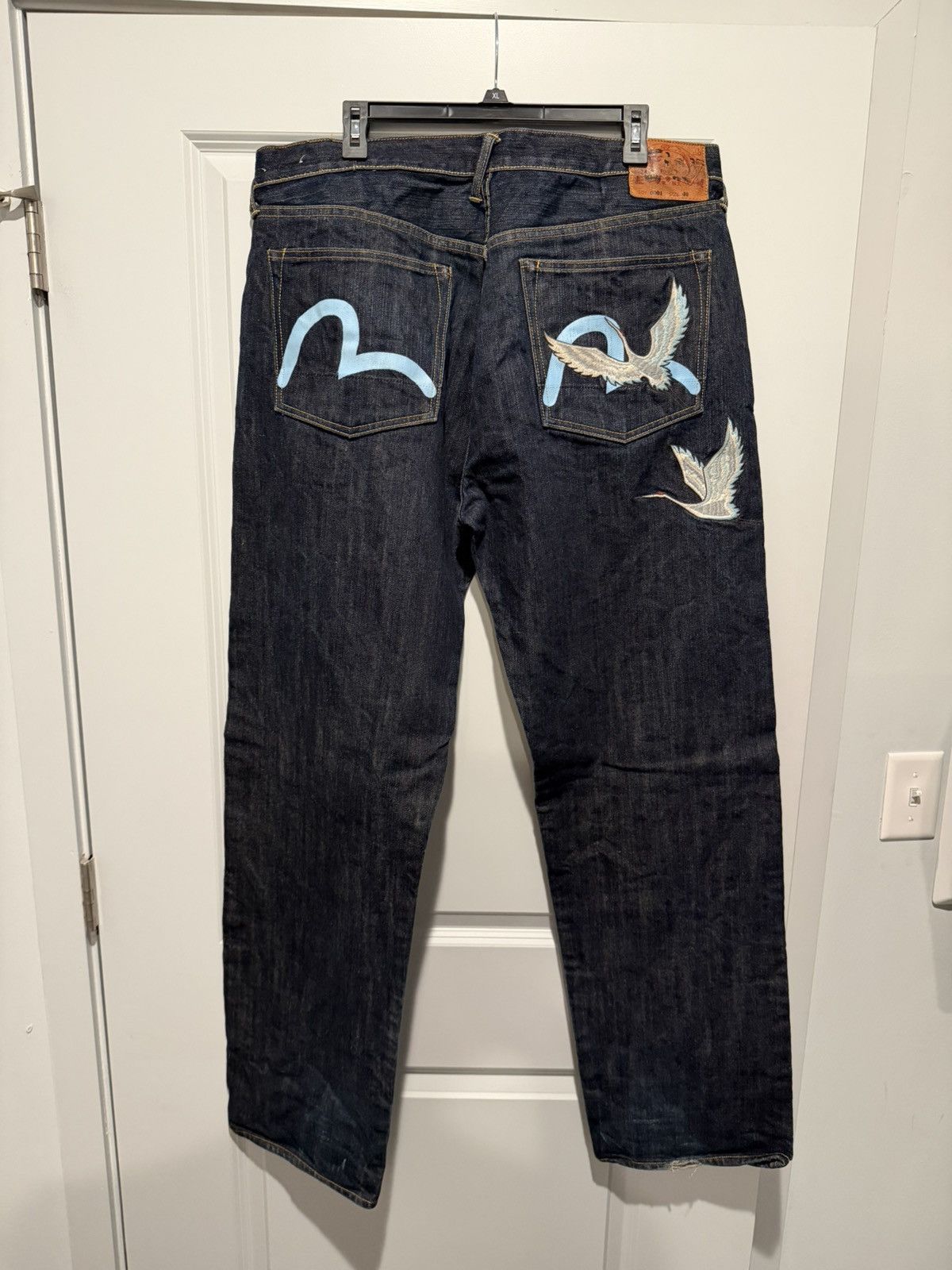 EVISU 2008 CRANE EMBROIDERY SELVEDGE DENIM JEANS