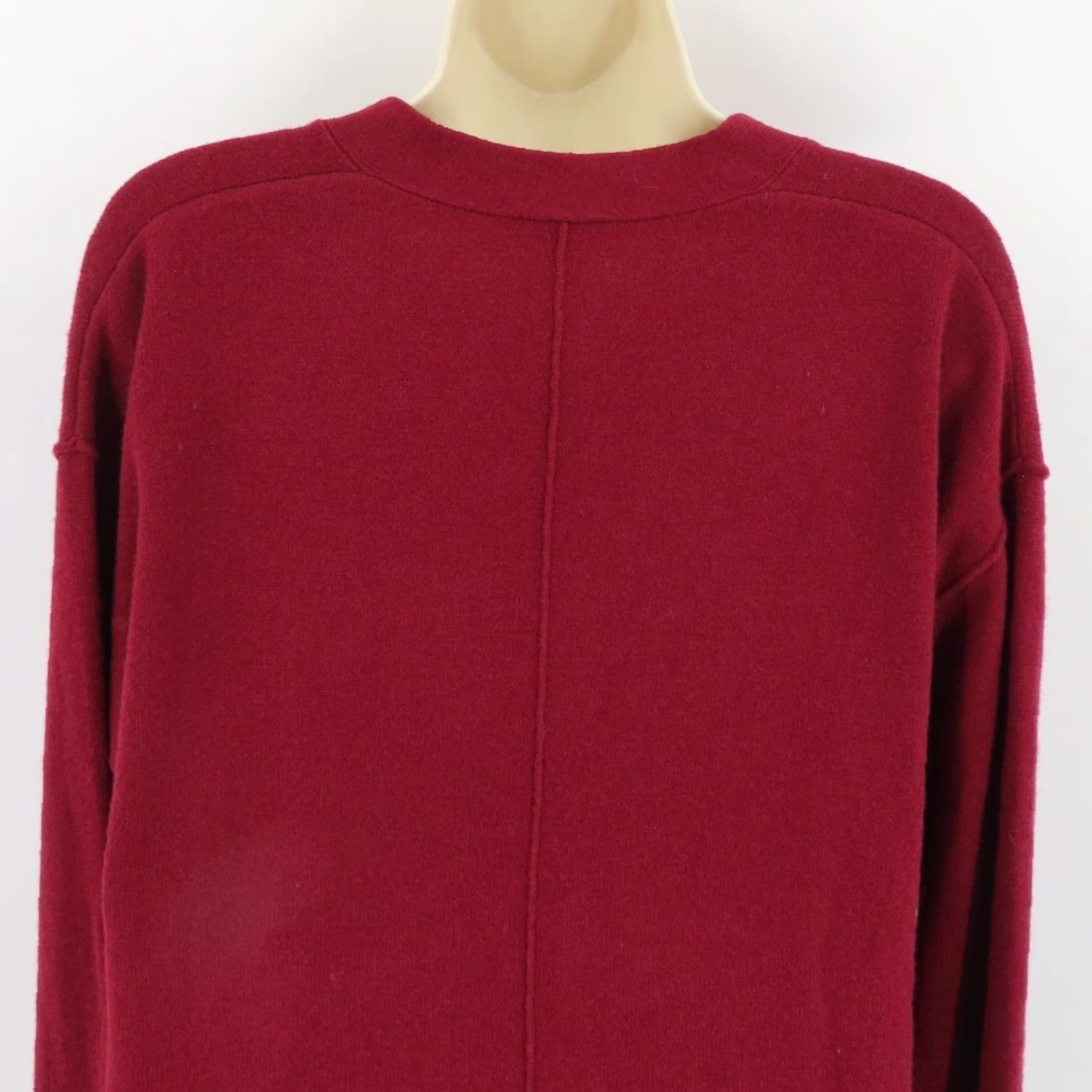 Joseph Joseph Womens Large Red V Neck Tunic Sweater All Soft Wool Pullover Tight Knit Size L / US 10 / IT 46 - 7 Thumbnail