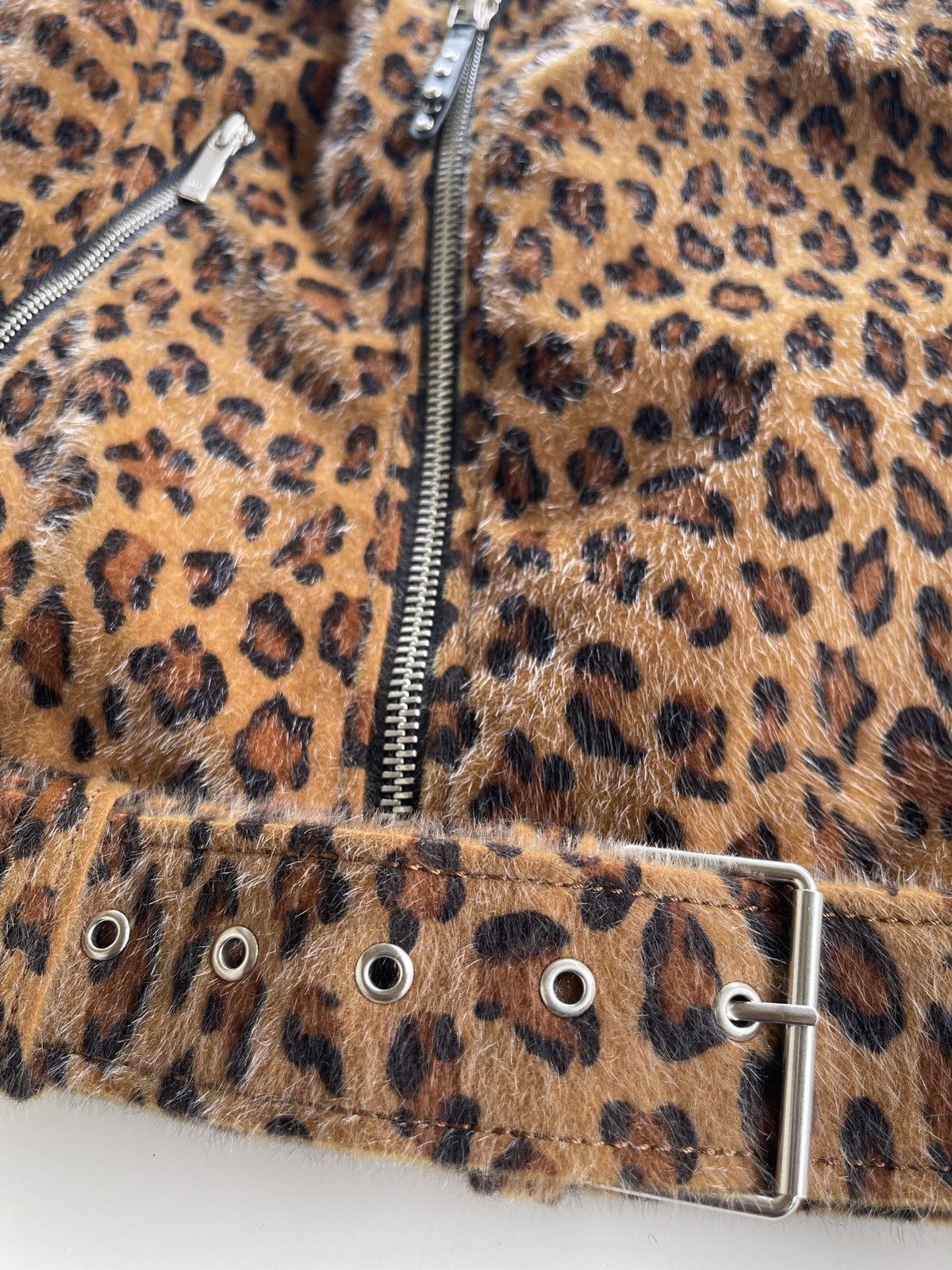 Zara Leopard Double Collar Bikers Fur Jacket Size US M / EU 48-50 / 2 - 9 Thumbnail