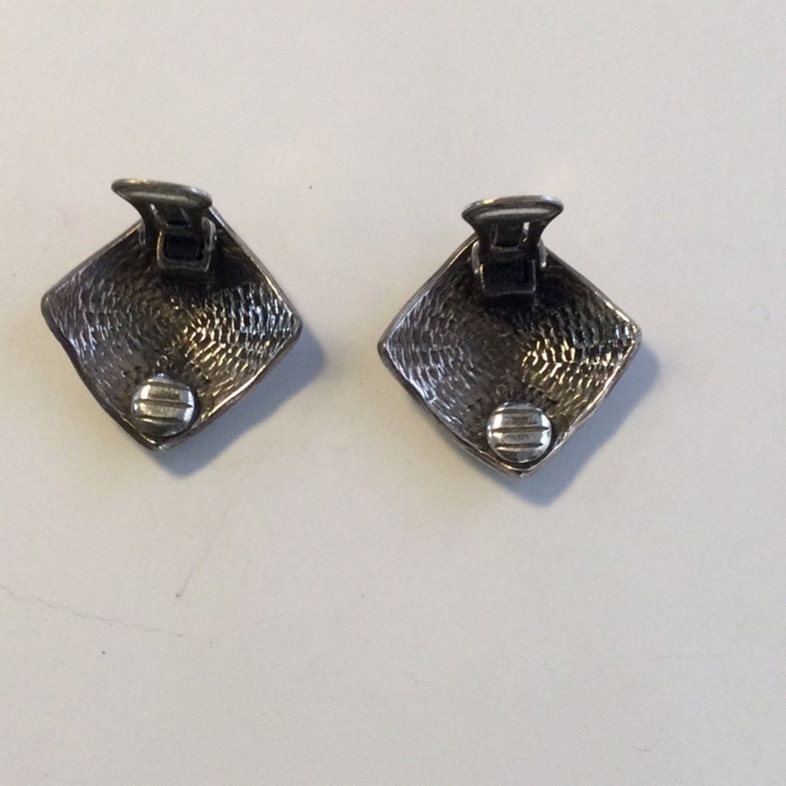 Other Vintage Mondernist Silver Tone Tribal Aztec Clip-On Earrings Size ONE SIZE - 8 Thumbnail