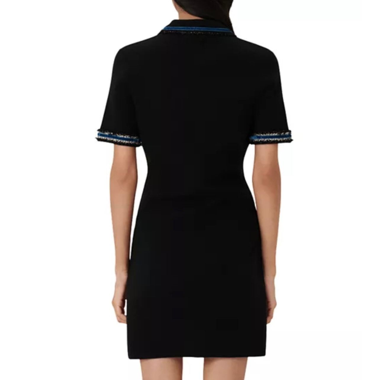 Maje Maje Ravena Velvet Trim Dress black size 36 S golden buttons Size S / US 4 / IT 40 - 8 Thumbnail