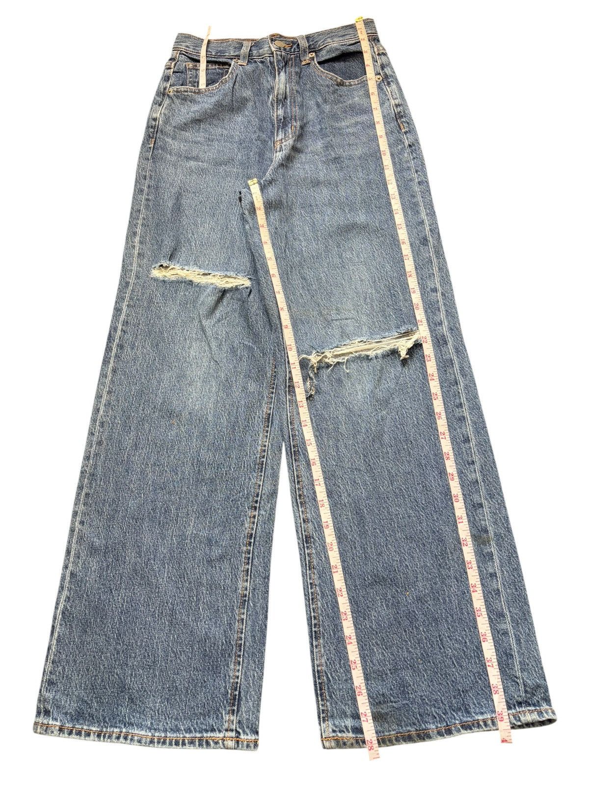GU Vintage Gu Blue Wash Distressed Baggy Jeans Size 25" / US 0 / IT 36 - 7 Thumbnail