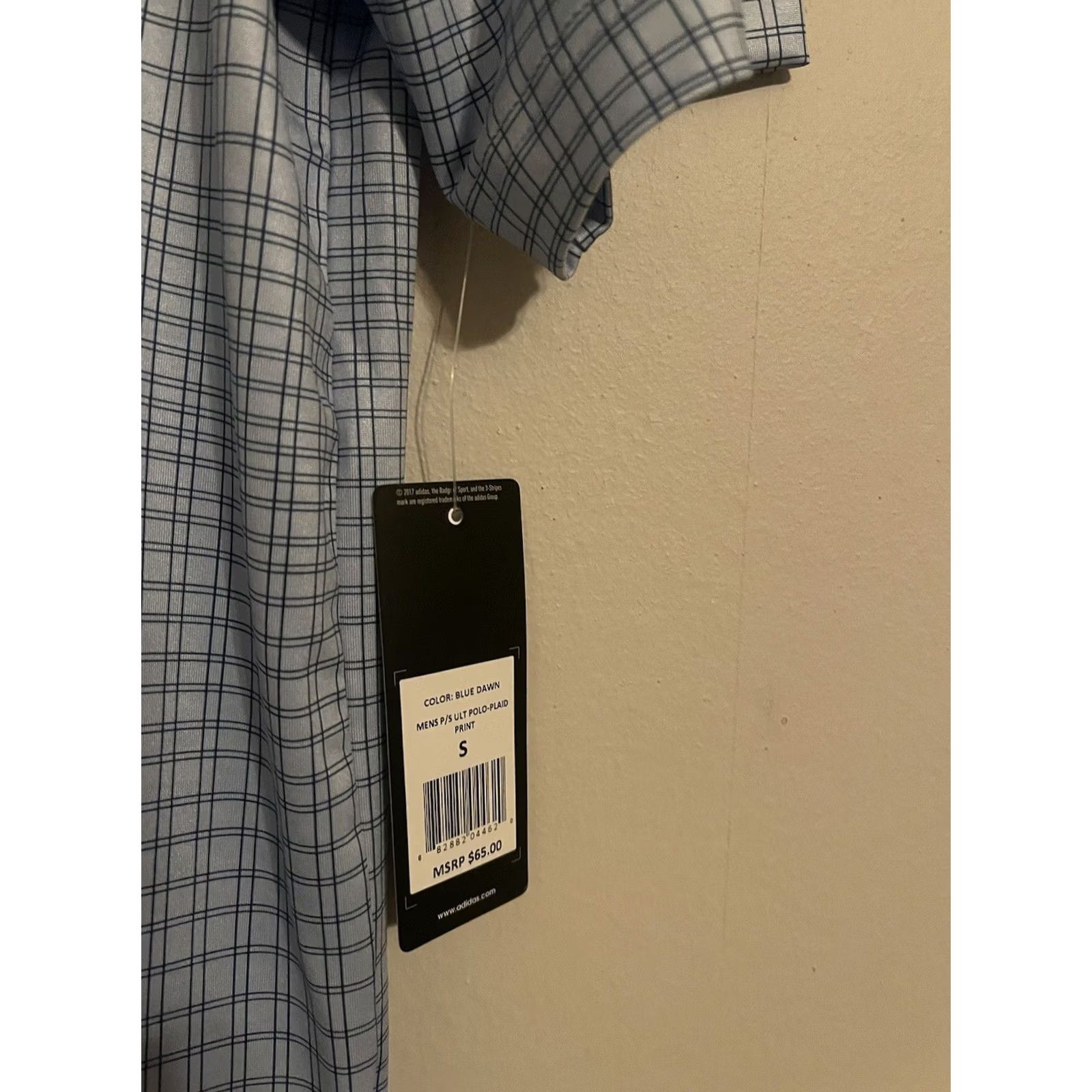 Adidas Adidas Golf Polo Shirt Men's Small Plaid Blue Dawn Short Sleeve Golf Size US S / EU 44-46 / 1 - 2 Thumbnail