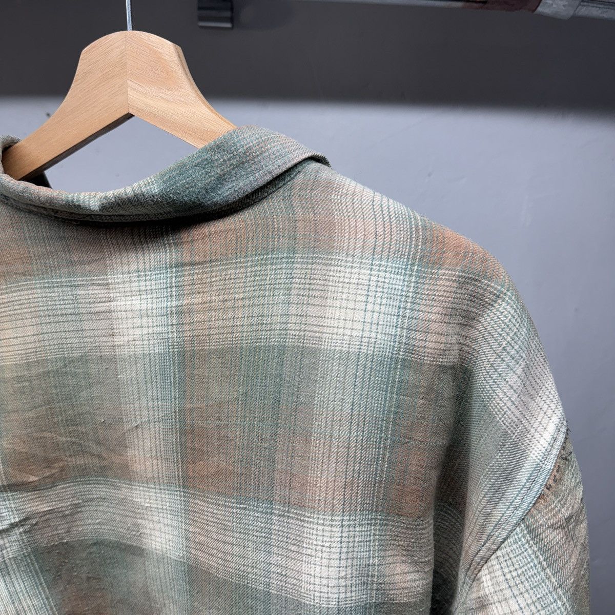 Vintage Thrashed Faded Plaid Quilted Flannel Jacket Shirt ERD Grunge Size US XL / EU 56 / 4 - 6 Thumbnail