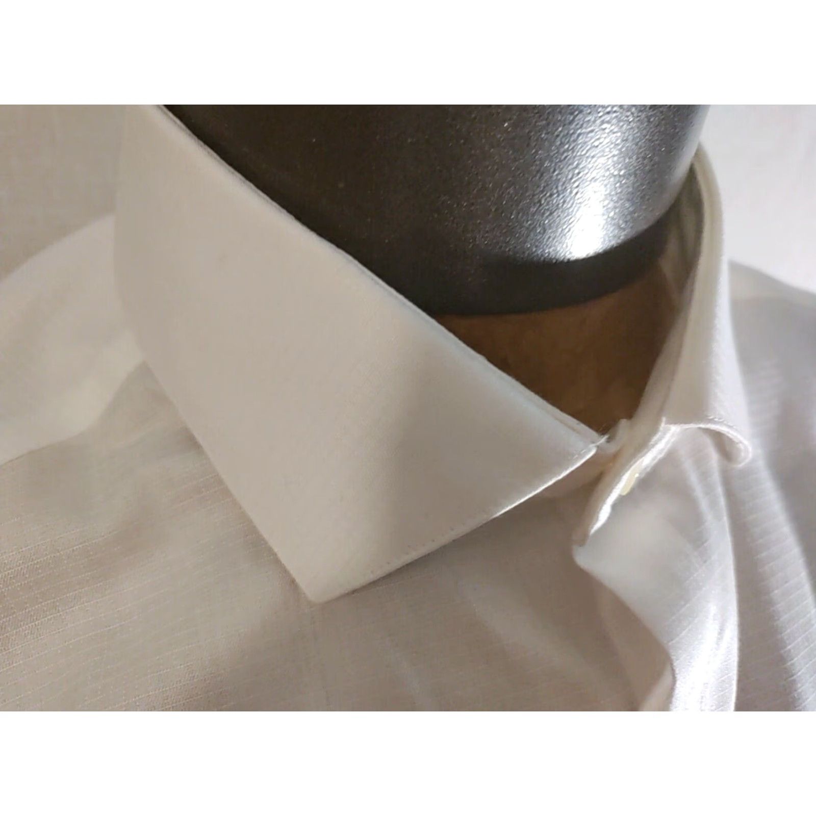 VINTAGE Calvin Klein Dress Shirt Men 17 White Slim Cotton Point Collar French  Cuff 80s