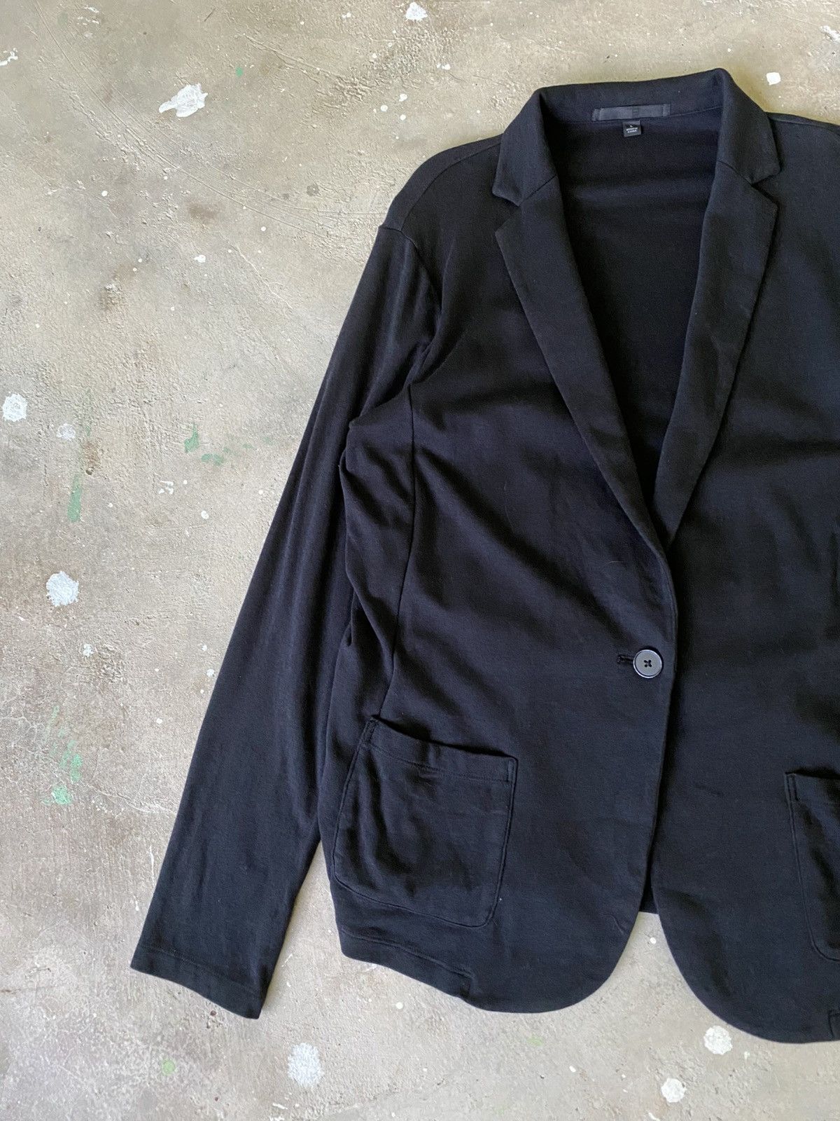 Uniqlo UNIQLO Minimal Knit Blazer Soft Tailored Black Jacket Size S / US 4 / IT 40 - 3 Thumbnail