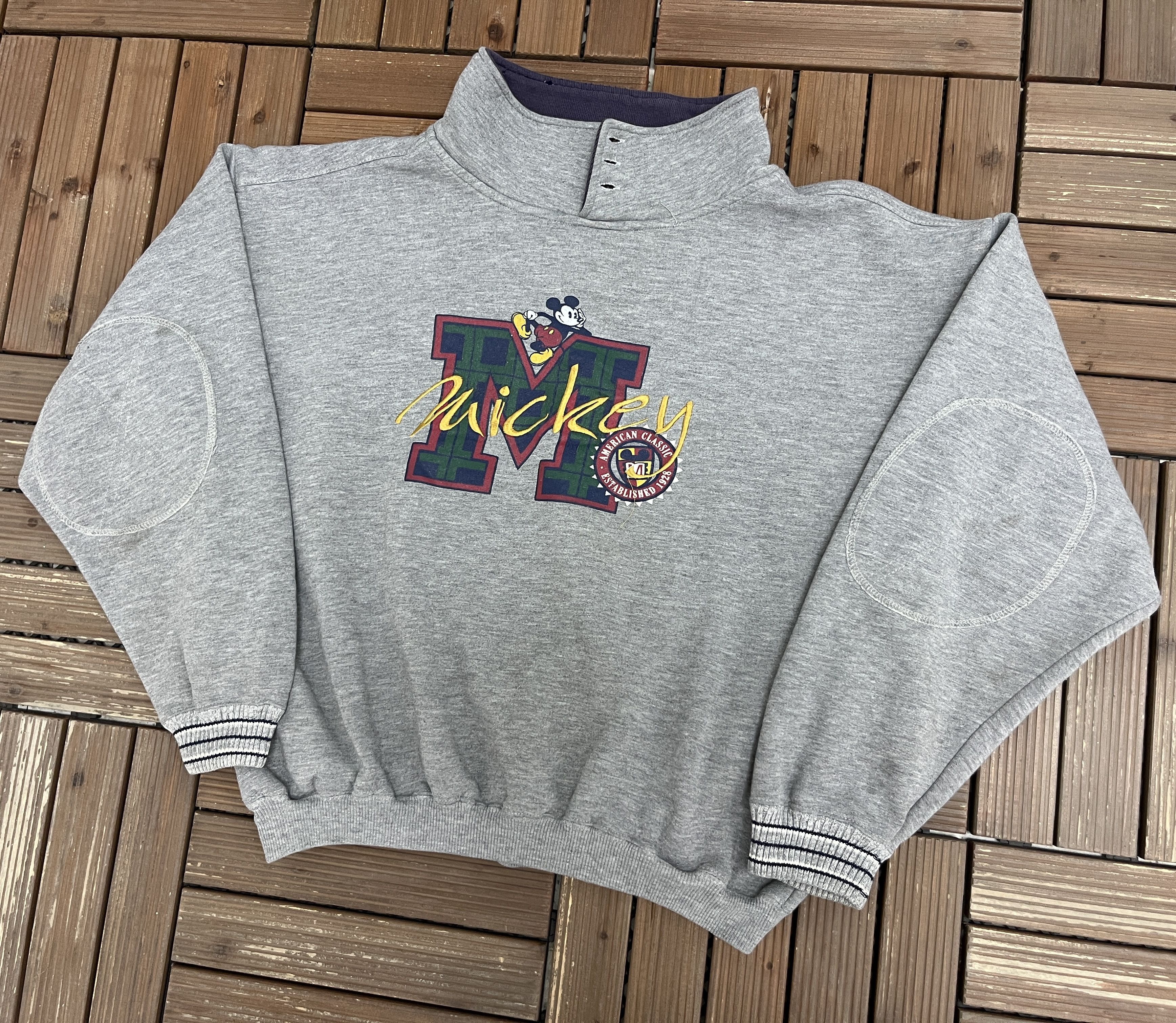 Vintage Mickey Mouse American Classic Vintage Grey Sweater Crewneck Size US L / EU 52-54 / 3 - 3 Thumbnail