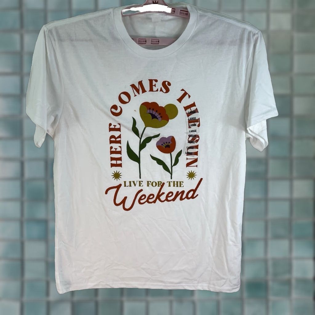 Hereu Here Comes the Sun T-Shirt Adult Size L White Size L / US 10 / IT 46 - 1 Thumbnail