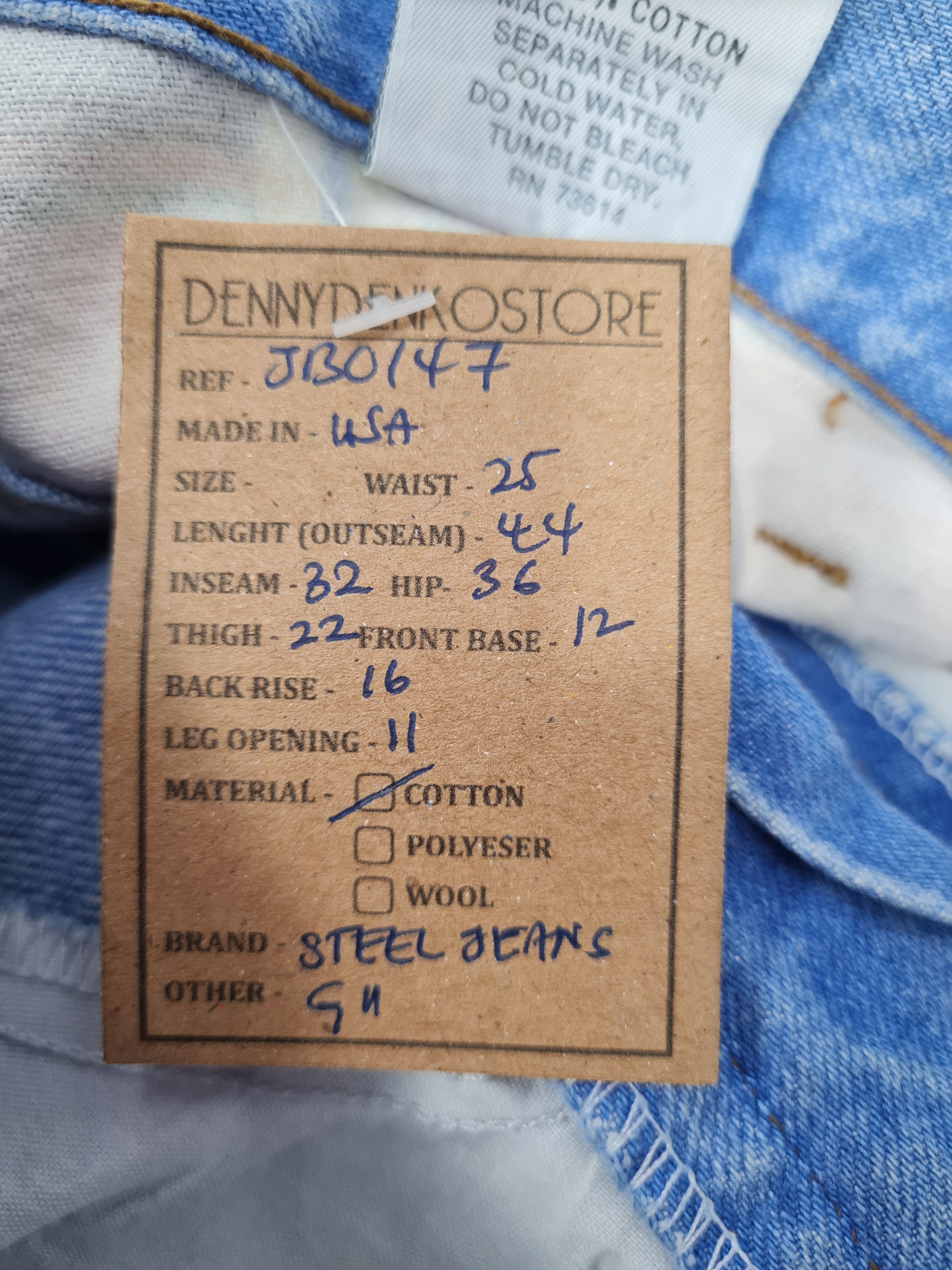 Vintage Vtg STEEL JEANS Flowers Checked Design Jeans 25x32 JB0147 Size 25" / US 0 / IT 36 - 11 Thumbnail