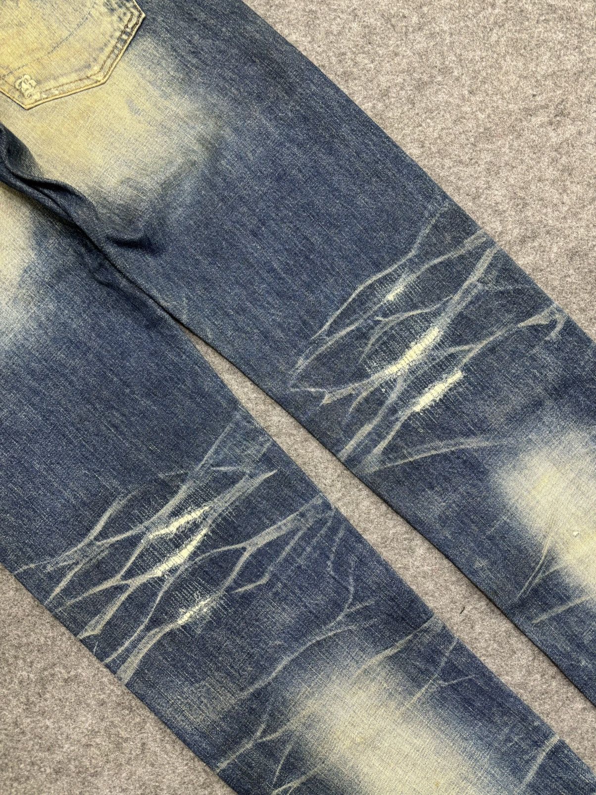 Japanese Brand 💥Sick💥BAGARCH Distressed Raw Stitch Selvedge Denim F543 Size US 31 - 21 Thumbnail