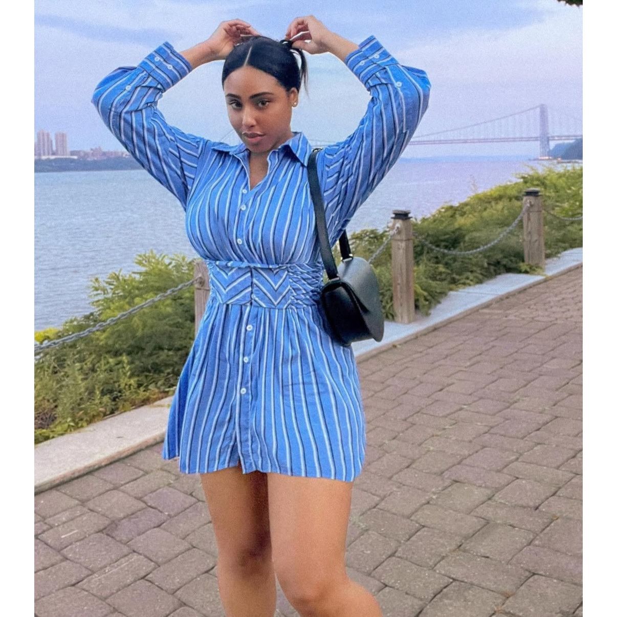 Zara ZARA Corset Waist Striped Shirt Dress NWT Size M / US 6-8 / IT 42-44 - 9 Thumbnail