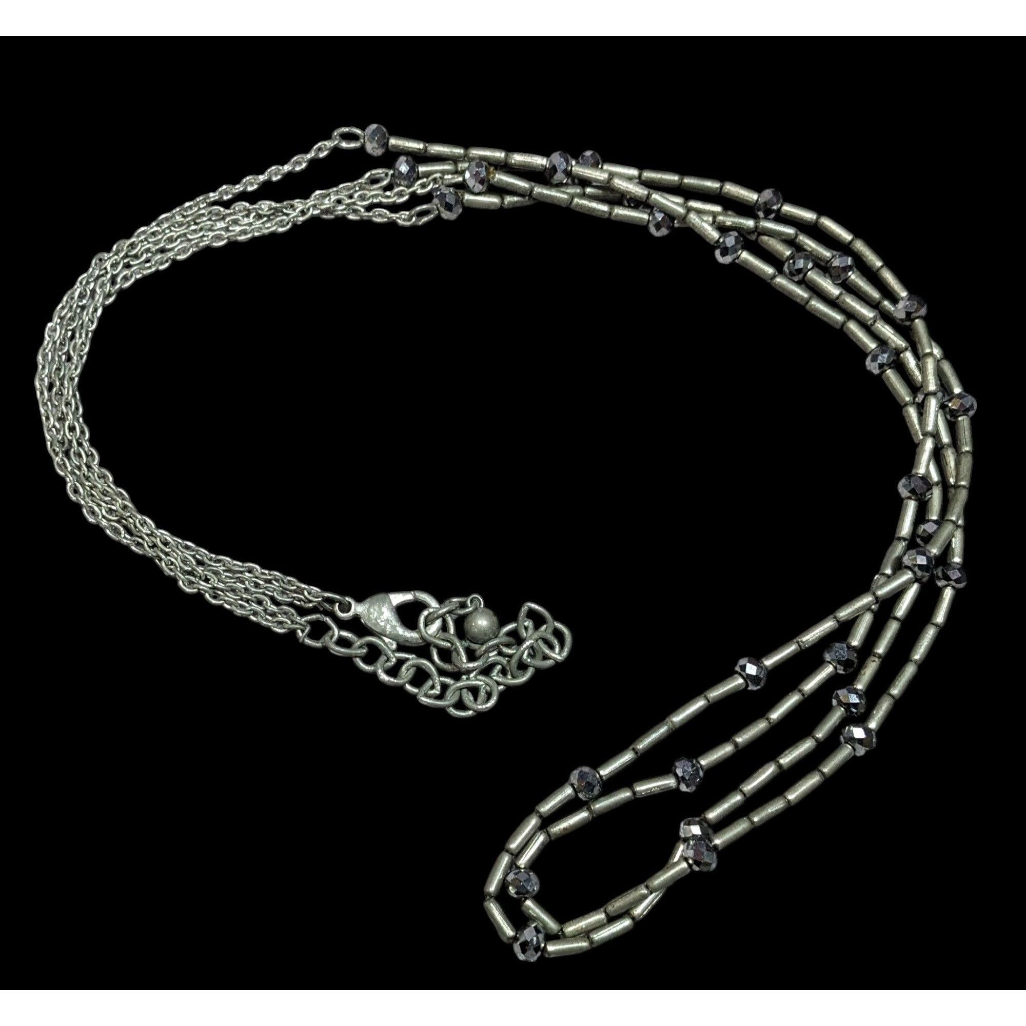 Other Elegant Glam Multilayer Metal And Glass Silver Tone Beaded N Size ONE SIZE - 1 Thumbnail