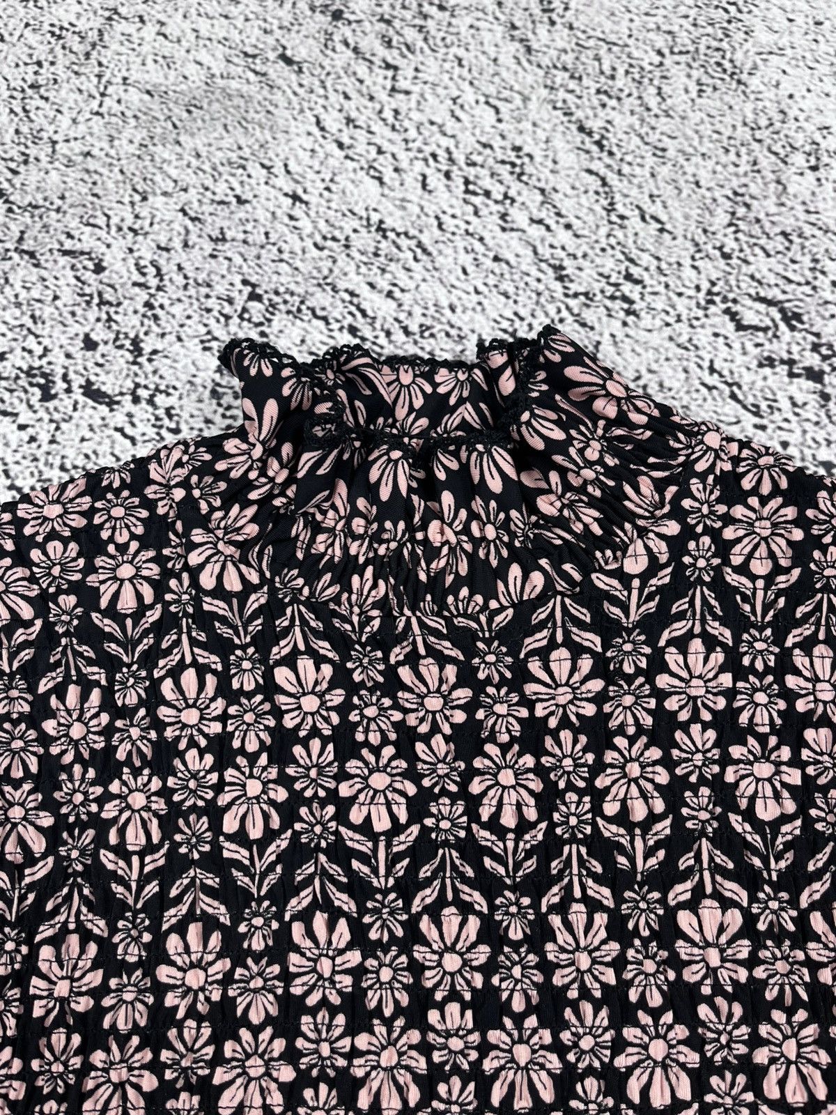 Sandro Vintage Sandro Stretch Floral Turtleneck Blouse Top Size M / US 6-8 / IT 42-44 - 5 Thumbnail