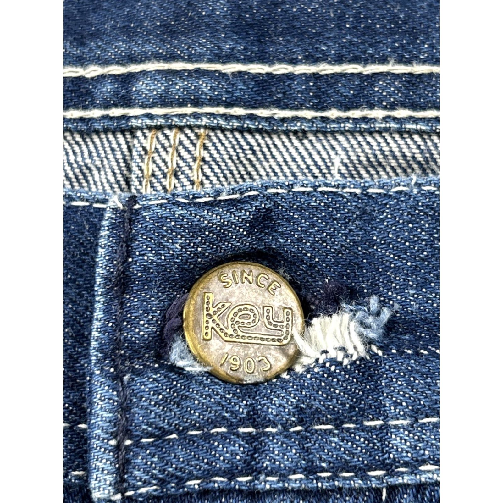 Vintage VINTAGE Key Jeans Mens 41x29 Denim Carpenter Workwear Utility Pockets Blue 60s Size US 41 - 5 Thumbnail