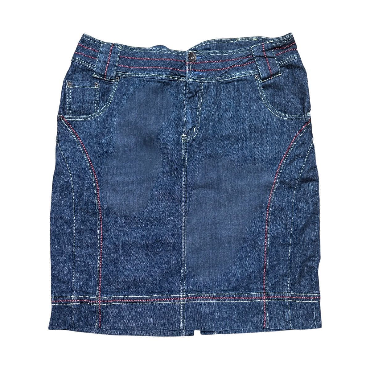 Barena Venezia Women’s Y2K Venezia Blue Denim Trendy Skirt Size 42" / US 20 - 1 Thumbnail