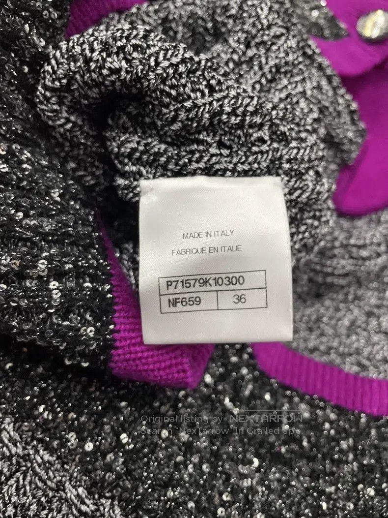 Chanel Chanel 21k purple gray hem sequin cardigan coat Size XS / US 0-2 / IT 36-38 - 5 Thumbnail