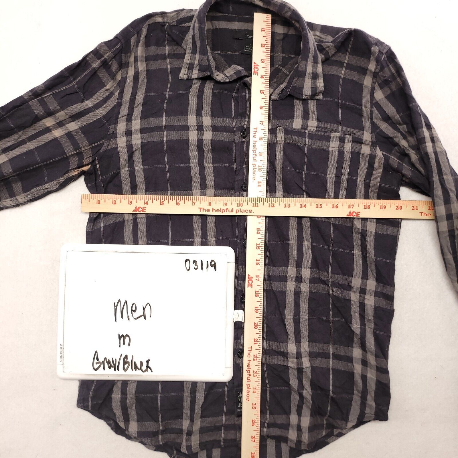 Calvin Klein Calvin Klein Jeans Tartan Flannel Shirt Mens Size M Gray Size US M / EU 48-50 / 2 - 6 Thumbnail