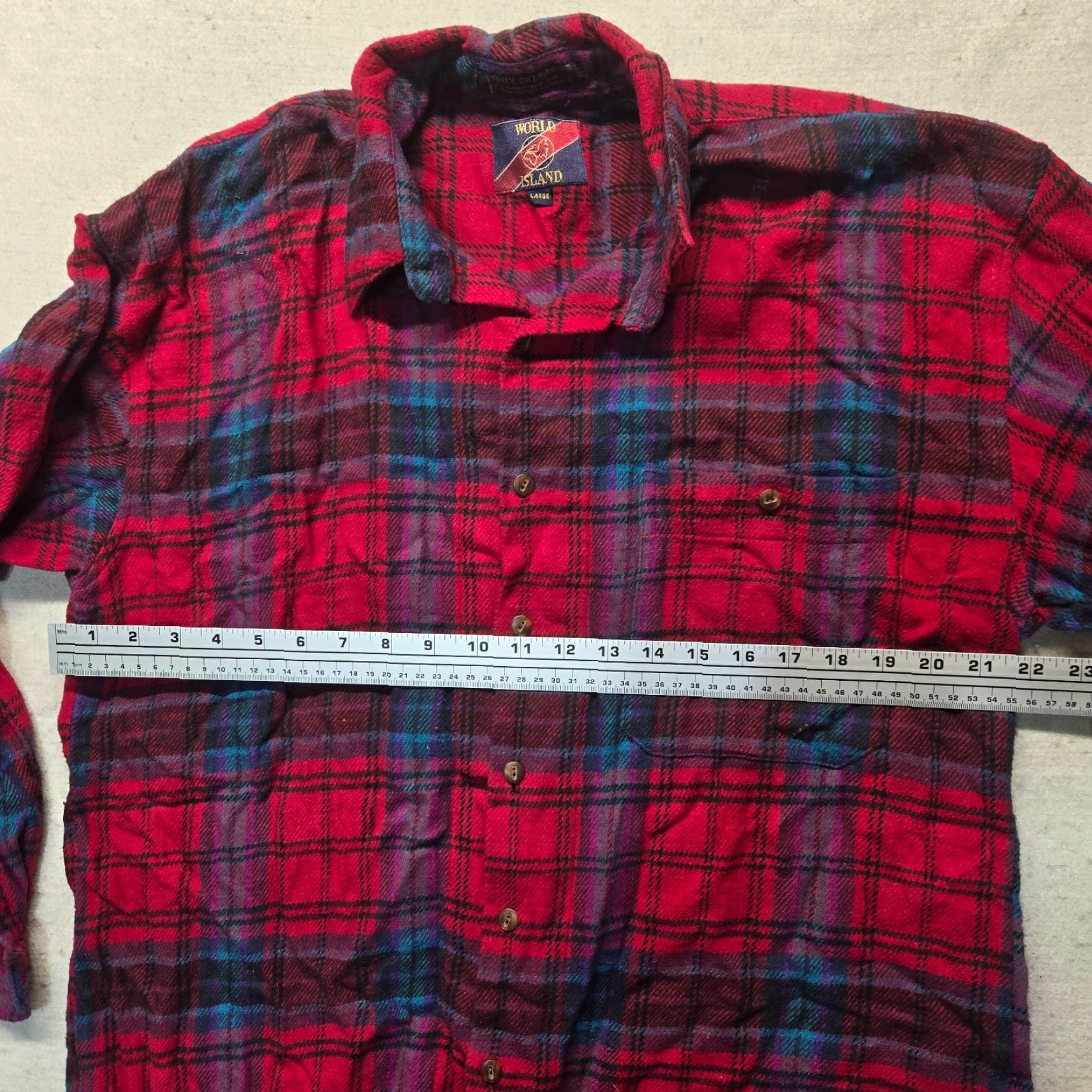 Vintage World Island Stockton By World Island Shirt Mens Plaid Flannel Red Button-Up Size L Clothing Size US L / EU 52-54 / 3 - 4 Thumbnail