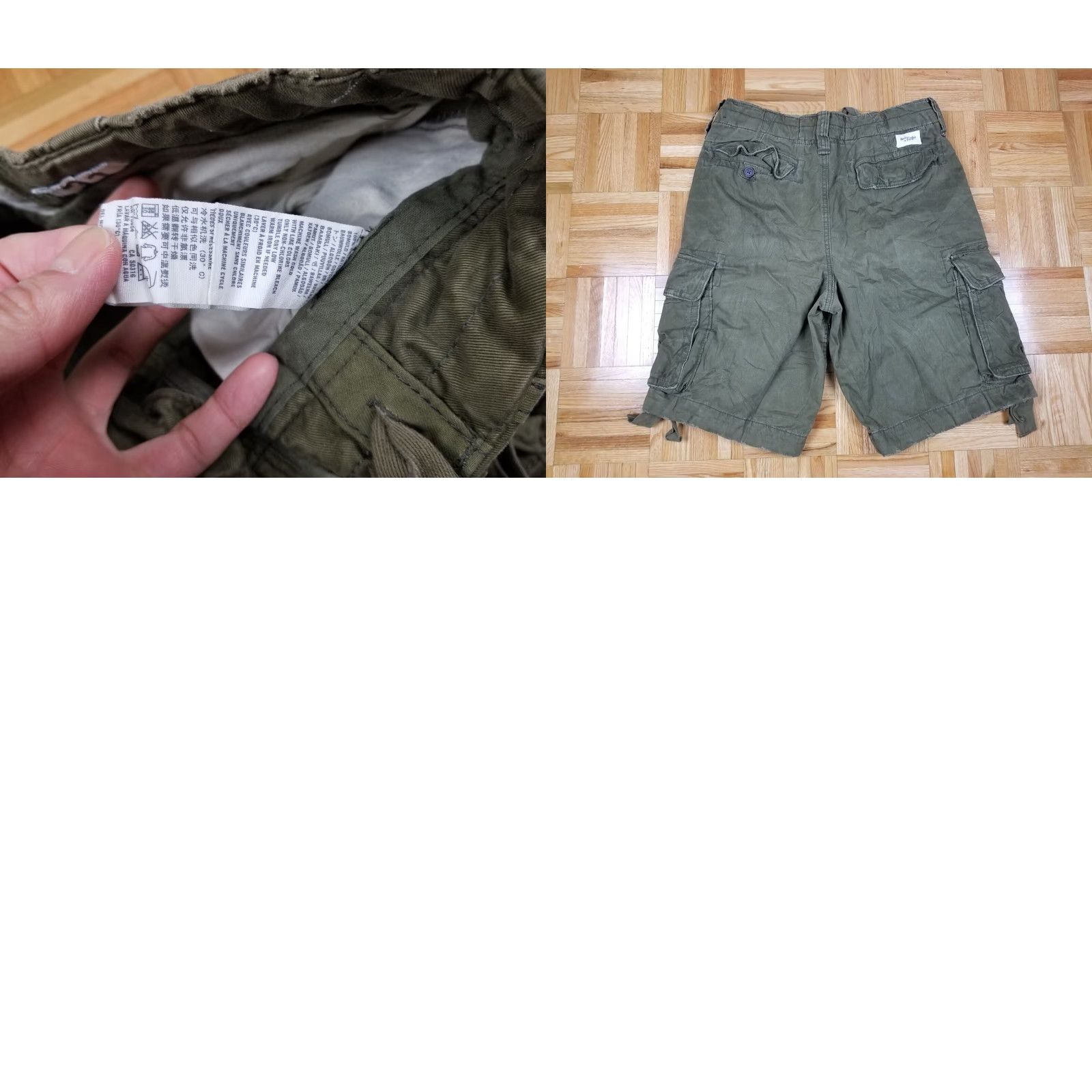 Abercrombie & Fitch VINTAGE ABERCROMBIE & FITCH CARGO SHORTS MEN'S 31 MILITARY KHAKI DUCK CANVAS CARGO PANTS Mens Size US 31 - 8 Thumbnail