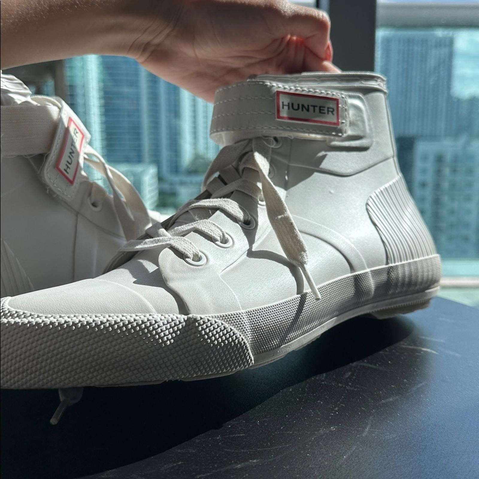 Hunter Hunter White Lace-Up High-Tops Size US 11 / EU 44 - 5 Thumbnail