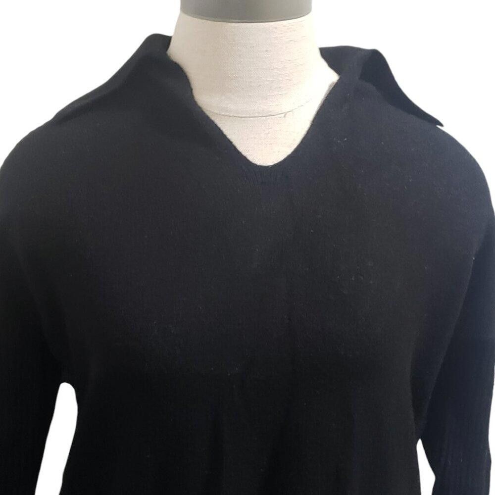 Designer CT1949 Charlie B Black Long Sleeve Sweater with Pockets P/S Size S / US 4 / IT 40 - 2 Thumbnail